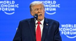 President Donald Trump said at the World Economic Forum in Davos, Switzerland Wednesday that people will be prosecuted over their roles in the 2020 election, an election the president still falsely claims was 'stolen' from him