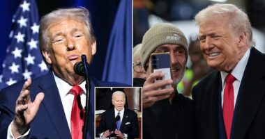 President Donald Trump has revived his campaign persona in the battleground state of Michigan, touting his policy victories while aiming, once again, at Joe Biden, who he claimed was propped up by drugs in his final days in office. Addressing the Detroit Economic Club on Tuesday afternoon in a speech that was supposed to focus primarily on the economy, the Republican once again zoned in on his predecessor. 'You ever notice Joe would cough before his speech?' Trump asked. He then imitated Biden's cough by making several deeply guttural groans, a favorite of Trump's rhetorical repertoire.