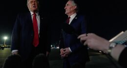 Donald Trump (pictured left) went back and forth with Emmanuel Macron Monday night, threatening him with a 200 percent tariff before revealing a text message from the French president