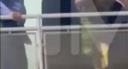 Trump flipped off a heckler accusing him of protecting pedophiles during a Tuesday visit to a Ford factory