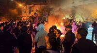 Fires are lit as protesters rally on January 8, 2026 in Tehran, Iran. Demonstrations have been ongoing since December, triggered by soaring inflation and the collapse of the rial, and have expanded into broader demands for political change