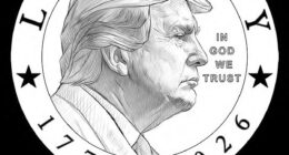 The Commission of Fine Arts voted Thursday to recommend this design to President Donald Trump for a controversial $1 coin to mark the country's 250th birthday