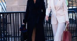 Venezuelan opposition leader Maria Corina Machado (right) is photographed leaving the White House Thursday after her first meeting with President Donald Trump since the U.S. military captured Venezuelan dictator Nicolas Maduro