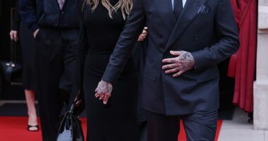 There was no sign of trouble on Monday as David and Victoria Beckhamjoined three of their four children in Paris - the family's first public appearance since eldest son Brooklyn confirmed his relationship with them is over