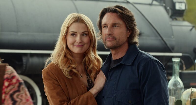 Virgin River S7. (L to R) Alexandra Breckenridge as Melinda Monroe and Martin Henderson as Jack Sheridan in Episode #703 of Virgin River S7