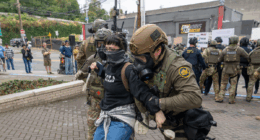 ICE agents detaining individual