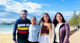 Sydney Property Wealth Strategist Rasti Vaibhav (pictured left with his family) told Daily Mail all hope is not lost to get your foot on the property ladder - the lens through which people view and approach property has simply changed