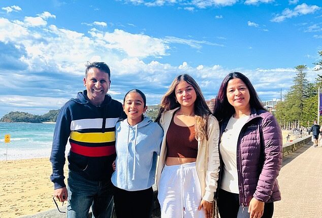 Sydney Property Wealth Strategist Rasti Vaibhav (pictured left with his family) told Daily Mail all hope is not lost to get your foot on the property ladder - the lens through which people view and approach property has simply changed