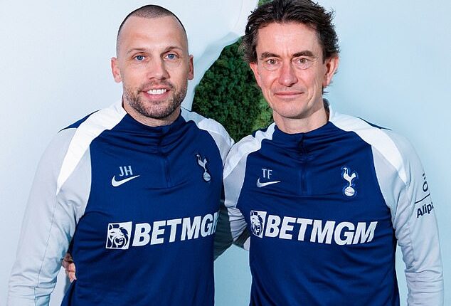 Johnny Heitinga (left) has joined Tottenham on a two-and-a-half-year deal, becoming assistant coach under Thomas Frank