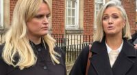 Gordon McQueen’s daughters, Anna (left) and Hayley, talk to reporters outside the North Yorkshire Coroner’s Court on Monday having won the fight to expose the truth of their father’s death. But the PFA and FA were conspicuous by their absence