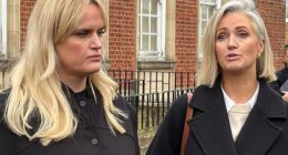 Gordon McQueen’s daughters, Anna (left) and Hayley, talk to reporters outside the North Yorkshire Coroner’s Court on Monday having won the fight to expose the truth of their father’s death. But the PFA and FA were conspicuous by their absence