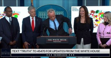 Health and Human Services Secretary Robert Kennedy Jr. was interrupted by his quacky ringtone during Wednesday's White House briefing