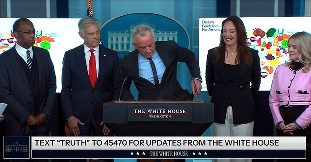 Health and Human Services Secretary Robert Kennedy Jr. was interrupted by his quacky ringtone during Wednesday's White House briefing