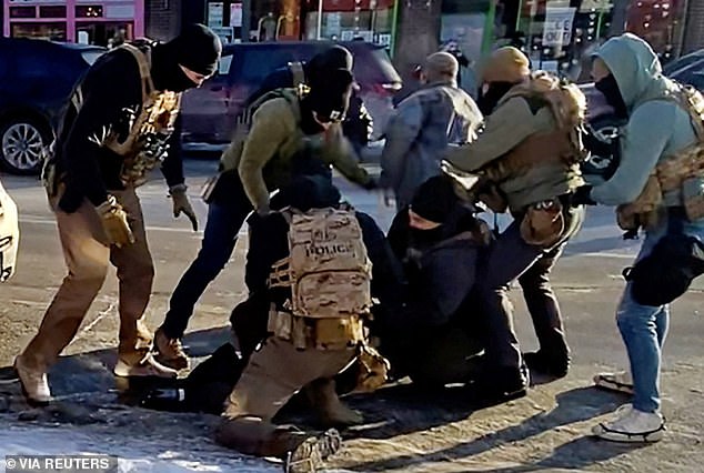 The moment multiple federal agents apprehended Alex Pretti, disarmed him and shot and killed him in a Minneapolis street