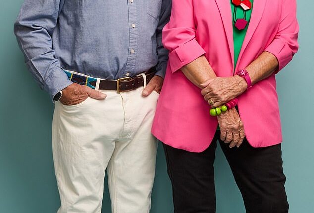 Prue Leith with husband, John. She checked her weight every day and so knew she weighed 12st before taking Mounjaro, but while on the drug she remained at 12st, while John lost 3st