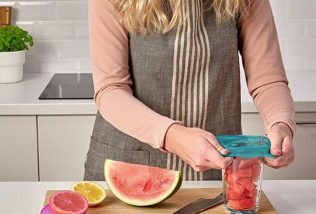 The ÖVERMÄTT food cover, which comes in a set of three for $3, doubles as a reusable lid and cling wrap - perfect for everything from jars and glass containers to fruit and vegetables