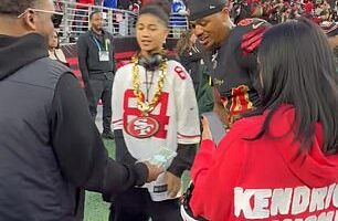 NFL star Kendrick Bourne received a wad of cash prior to his game on Saturday night