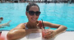 Rachel Duffy in Marbella in 2019... where she was the life and soul of the star-studded Ocean Beach club