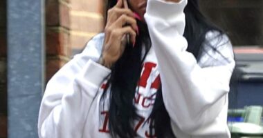 Katie Price had her new wedding jewellery on full display as she headed out in her car after returning from her whirlwind wedding in Dubai