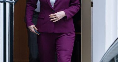 Chancellor Rachel Reeves leaving 11 Downing Street for Prime Minister's Questions last month