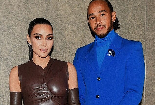 Lewis Hamilton and Kim Kardashian are enjoying a secret romance according to reports (pictured together in 2021)
