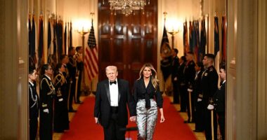 Melania and Donald Trump arrived hand in hand to the White House Governors' Dinner