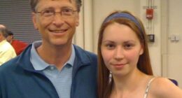 Russian bridge player Mila Antonova and Bill Gates in a photo she posted to the Contract Bridge Facebook page on August 14, 2009