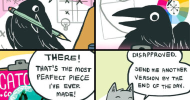 58 New Comics By Artist Lark About Birds Working Office Jobs For A Cat Boss