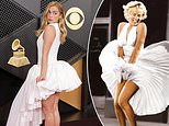 Addison Rae flashes underwear in Marilyn Monroe-style Grammys gown at 2026 Grammy Awards