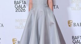 Alicia Vikander cut an elegant figure in a grey gown as she attended the star-studded BAFTA Invest in Talent Gala in London on Thursday evening