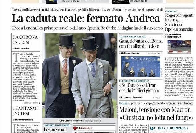 Italy's Corriere Della Sera says the 'Crown is in crisis'