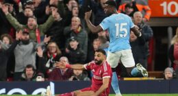 Slot fumed at the decision not to give a foul on Salah after Guehi appeared to pull him down - with the Liverpool boss claiming he had been denied a clear goalscoring opportunity