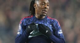 Eberechi Eze's debut season at Arsenal hit a new bump in the road after being hooked at half-time in their 1-1 draw at Brentford on Thursday night