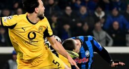 Atalanta were awarded a late penalty after Dortmund defender Ramy Bensebaini's boot connected with the face of Nikola Krstovic