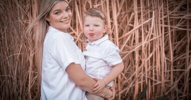 Single mother Danika Meade, has been diagnosed with stage four cancer at just 33, after suffering debilitating symptoms for more than a year. Pictured: Danika her thre-year-old son Alexander