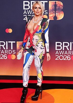 Her cartoon inspired print failed to hit the mark for the biggest night in music in the UK