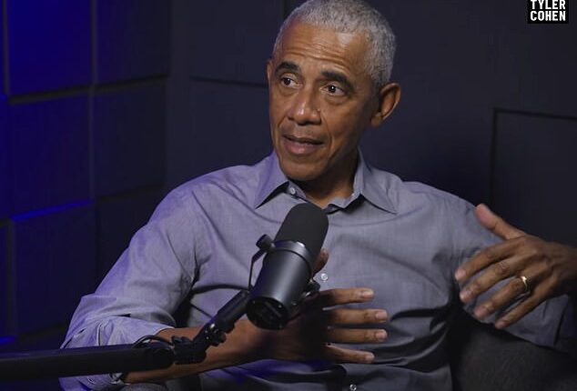 Barack Obama warned that political discourse has devolved into a 'clown show' after Donald Trump shared a video depicting the Obamas as apes