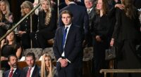 Barron Trump wore a blue tie instead of a traditional MAGA red tie like his father and brothers