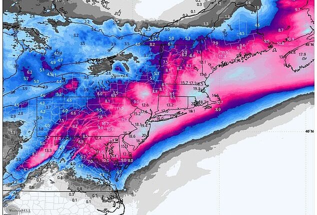 13 to 18 inches of snow were predicted to hit New York City, although the National Weather Service warned that could be more