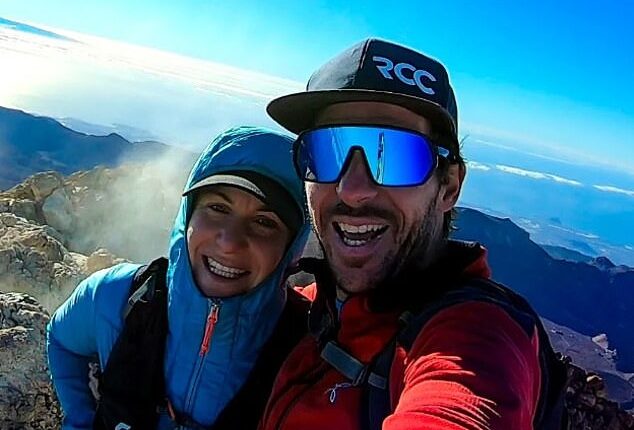 Kerstin Gurtner, 33, with her climbing partner and boyfriend, Thomas Plamberger, 39, who  faces a manslaughter trial after allegedly leaving her to die