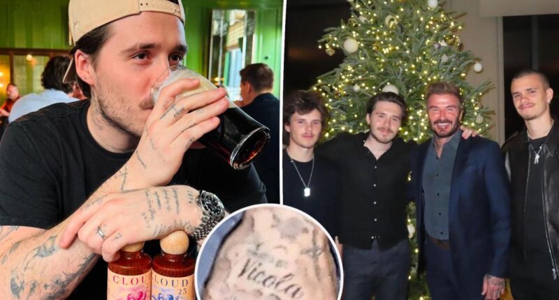 Brooklyn Beckham covers up tattoos of his siblings after removing tribute ink to dad David