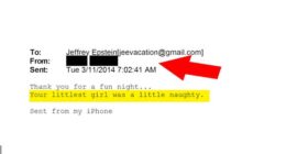 Social media is demanding that the DOJ un-redact the name of someone who sent an email to Jeffrey Epstein saying: 'Your littlest girl was a little naiughty'