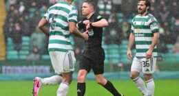 Auston Trusty trots off after being red carded by referee Matthew MacDermid last Sunday