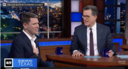 Late-hight host Stephen Colbert interviews Texas Senate candidate James Talarico, a Democrat.