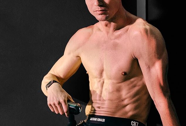 Cristiano Ronaldo has showed off his ripped physique to his 671 million Instagram followers