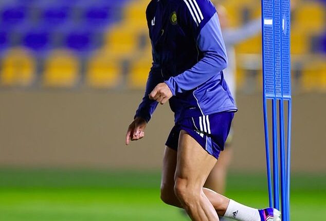 Cristiano Ronaldo shared this image of himself back training with Al-Nassr