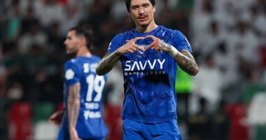 Darwin Nunez (pictured) has been axed from Al-Hilal's squad after the arrival of new forward Karim Benzema