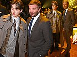David Beckham joins South Korean rapper S.Coups for BOSS catwalk presentation at Milan Fashion Week - as estranged son Brooklyn takes another swipe at his family