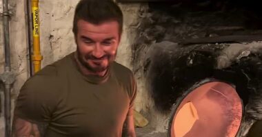 David Beckham has showed his estranged son Brooklyn how it's really done as he cooked in Doha amid their spiraling family feud