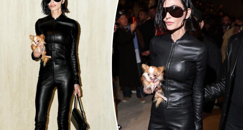Demi Moore rocks dramatic bob haircut and all-leather look at Gucci fashion show